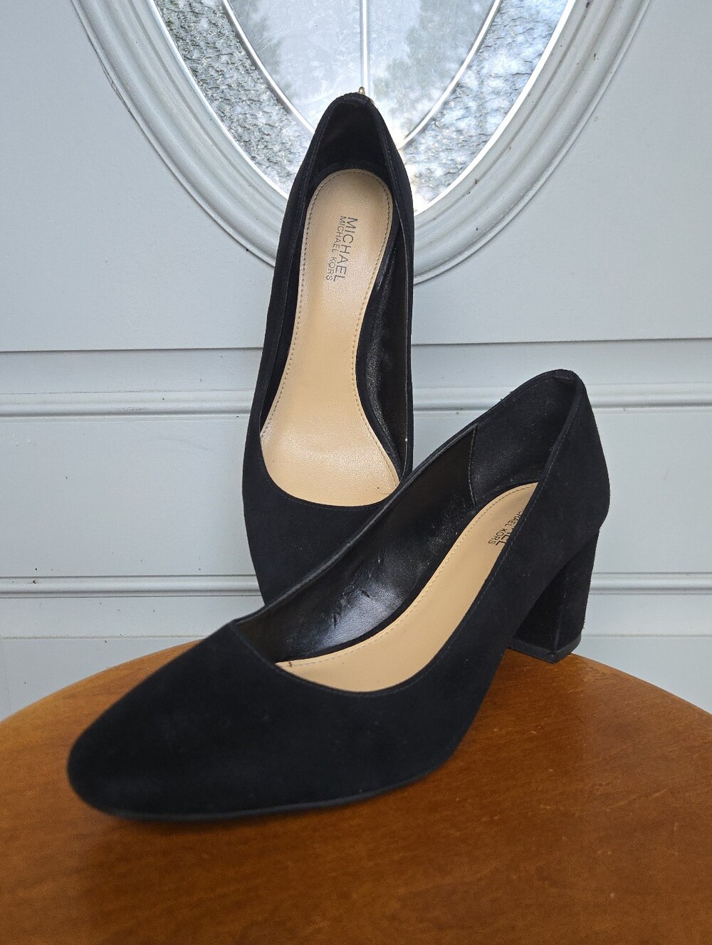 Michael MK Black Block Heel Pumps